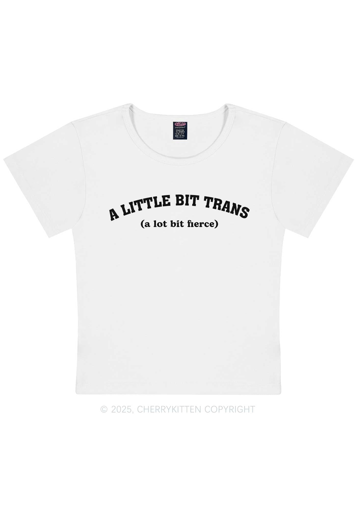 A Little Bit Trans Y2K Baby Tee Cherrykitten