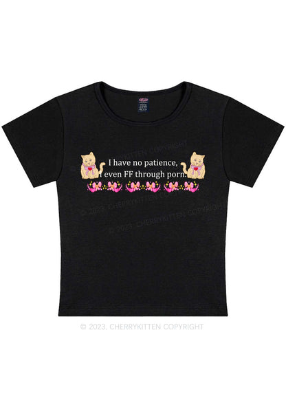 Curvy I Have No Patience Y2K Baby Tee Cherrykitten