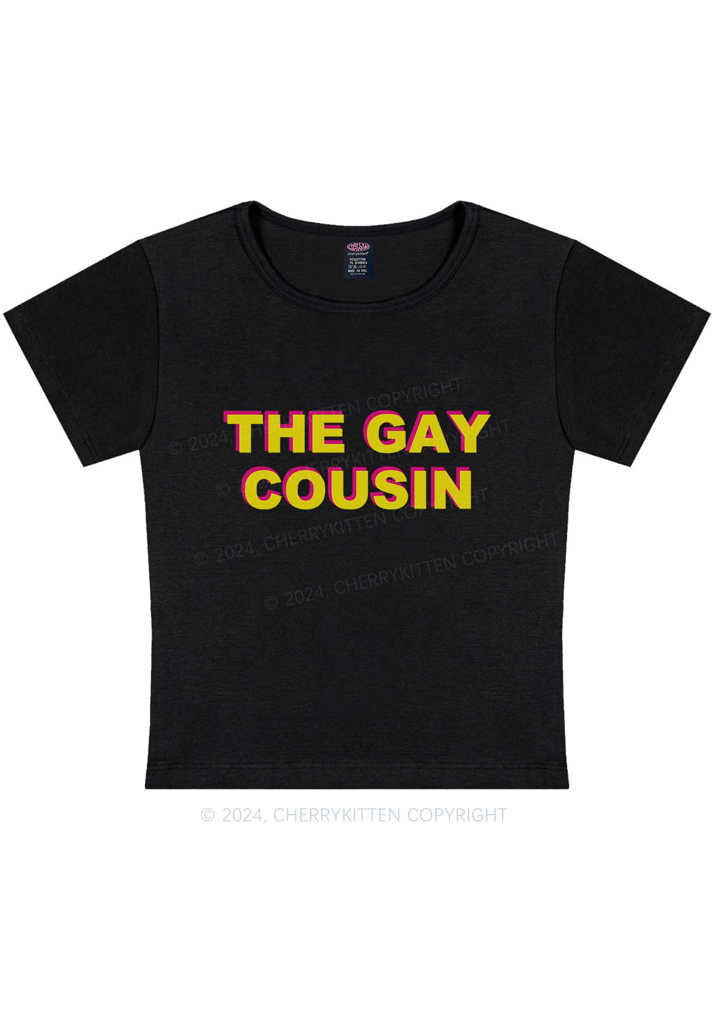 The Gay Cousin Y2K Baby Tee Cherrykitten