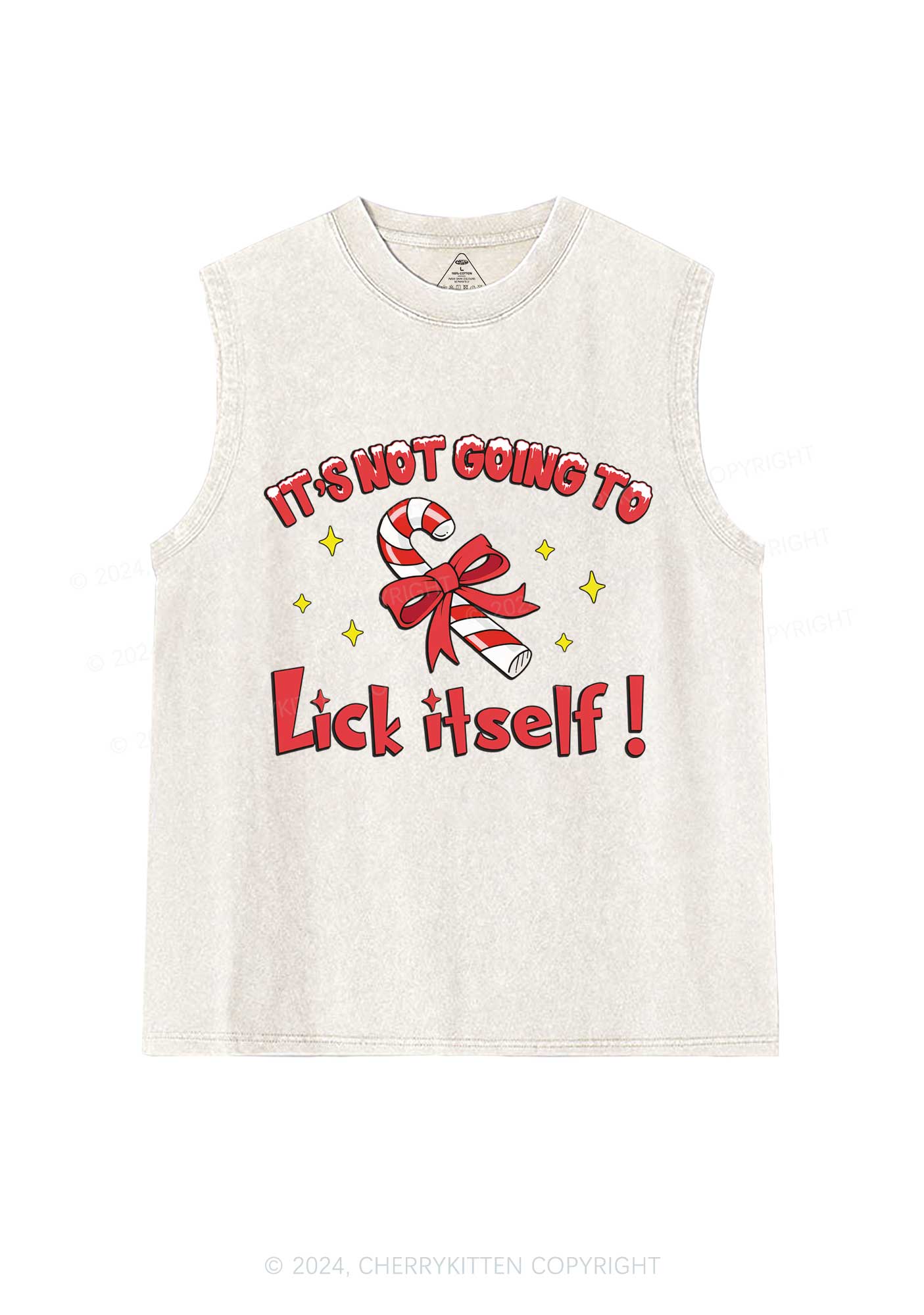 Christmas Lick Itself Y2K Washed Tank Cherrykitten