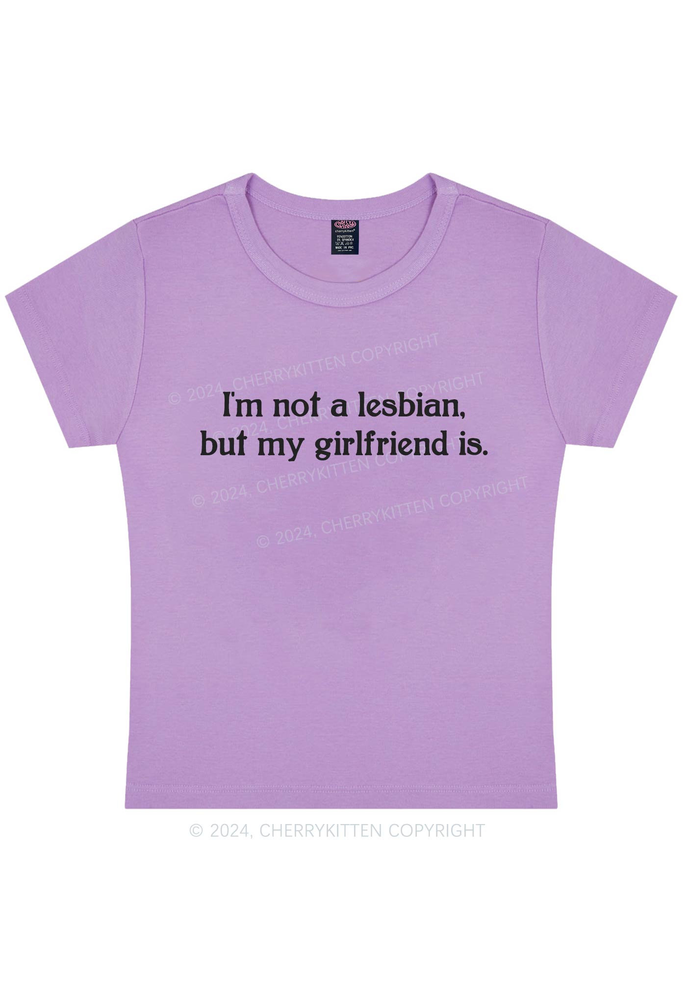 My Girlfriend Is Lesbian Y2K Baby Tee Cherrykitten