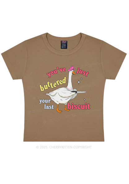 Just Buttered Last Biscuit Y2K Baby Tee Cherrykitten