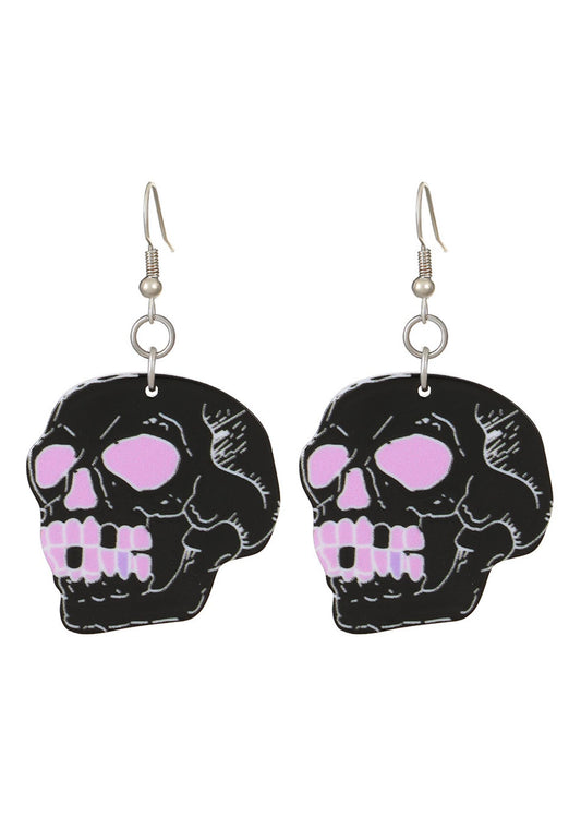 Halloween Black Skull Y2K Earrings Cherrykitten