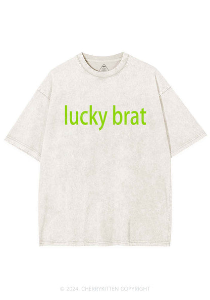 Lucky Brat St Patricks Y2K Washed Tee Cherrykitten