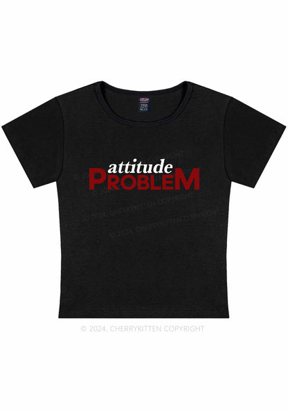 Curvy Big Attitude Problem Y2K Baby Tee Cherrykitten