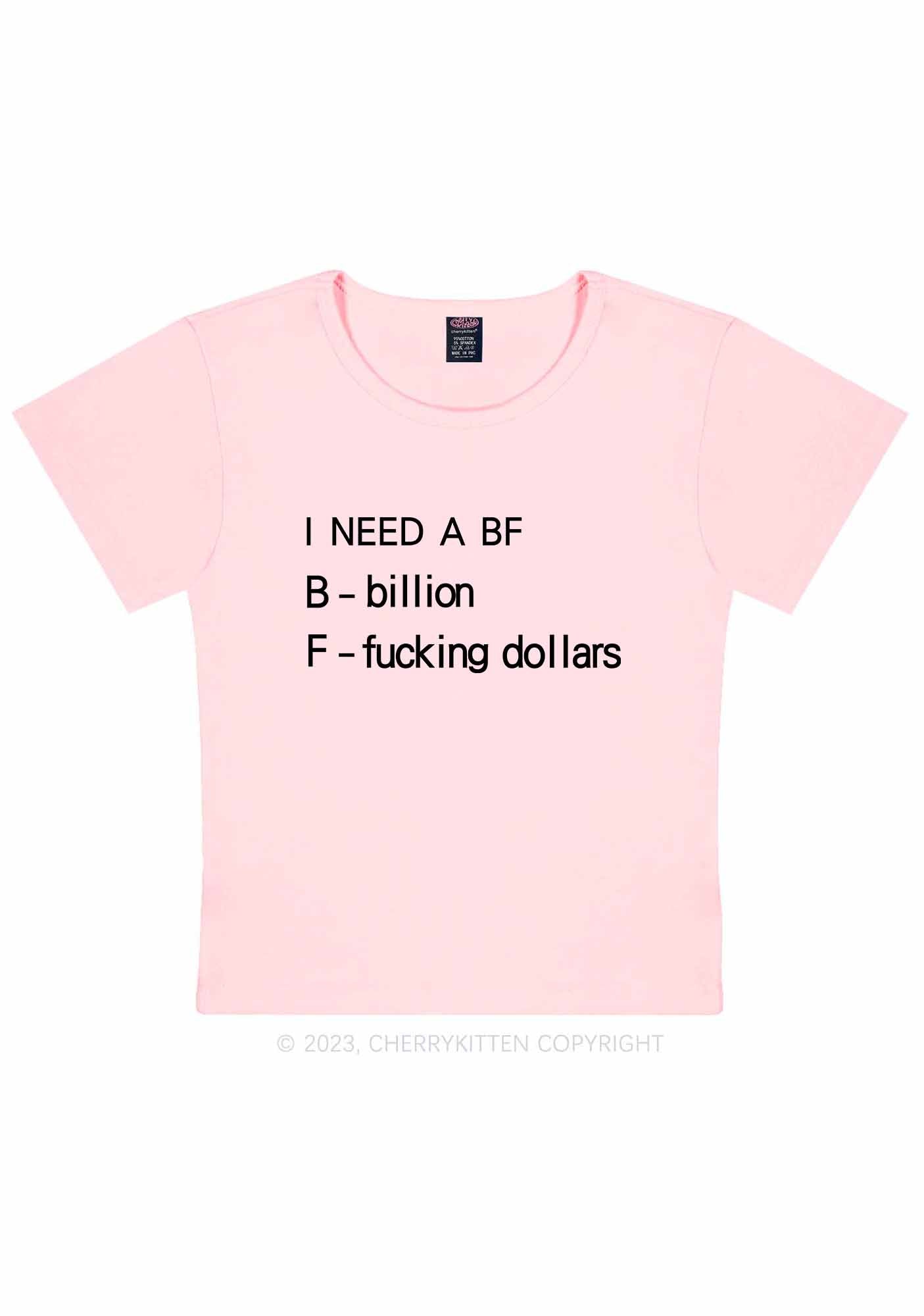 I Need A BF Y2K Baby Tee Cherrykitten