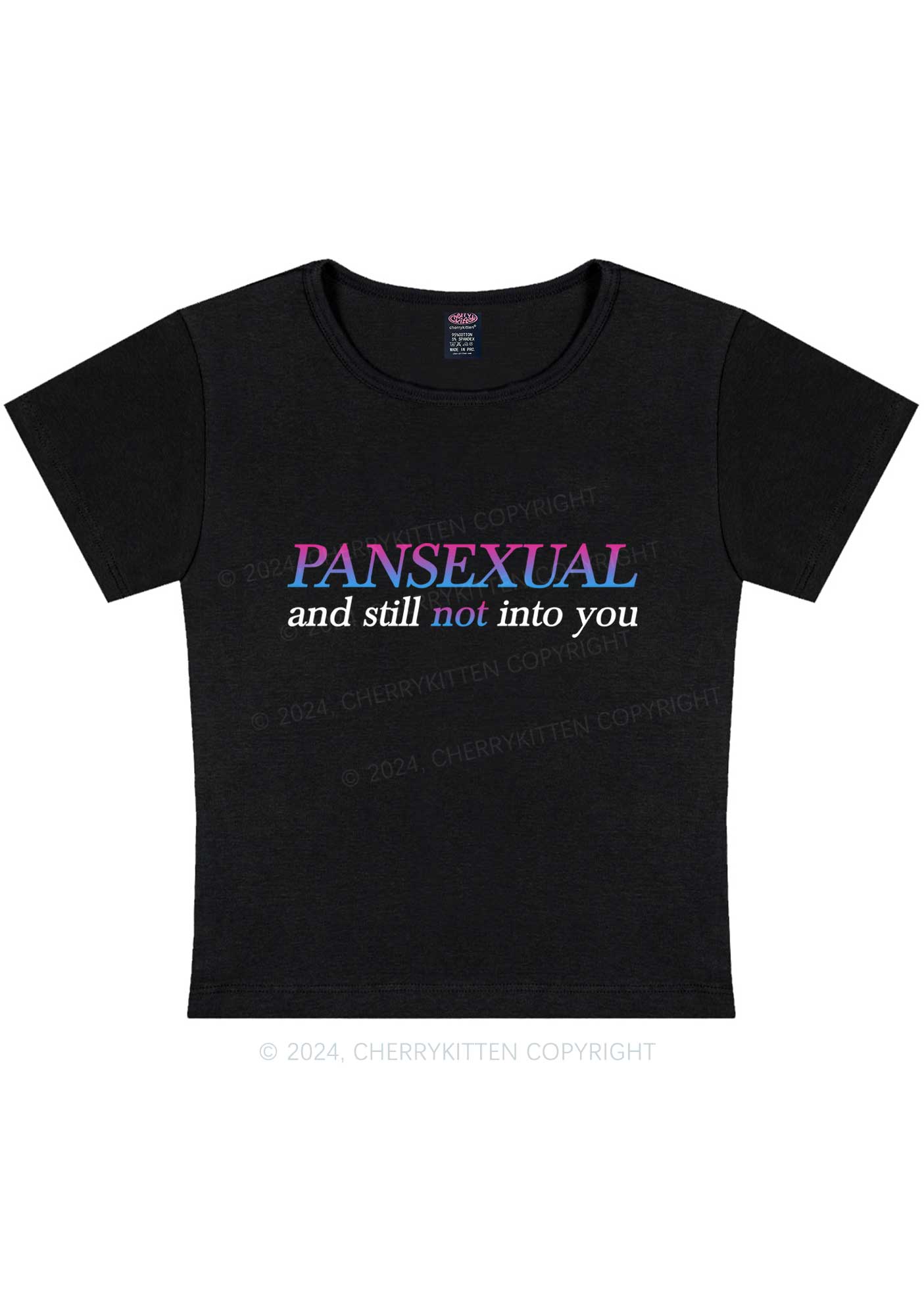 Curvy Pansexual Still Not Into You Y2K Baby Tee Cherrykitten