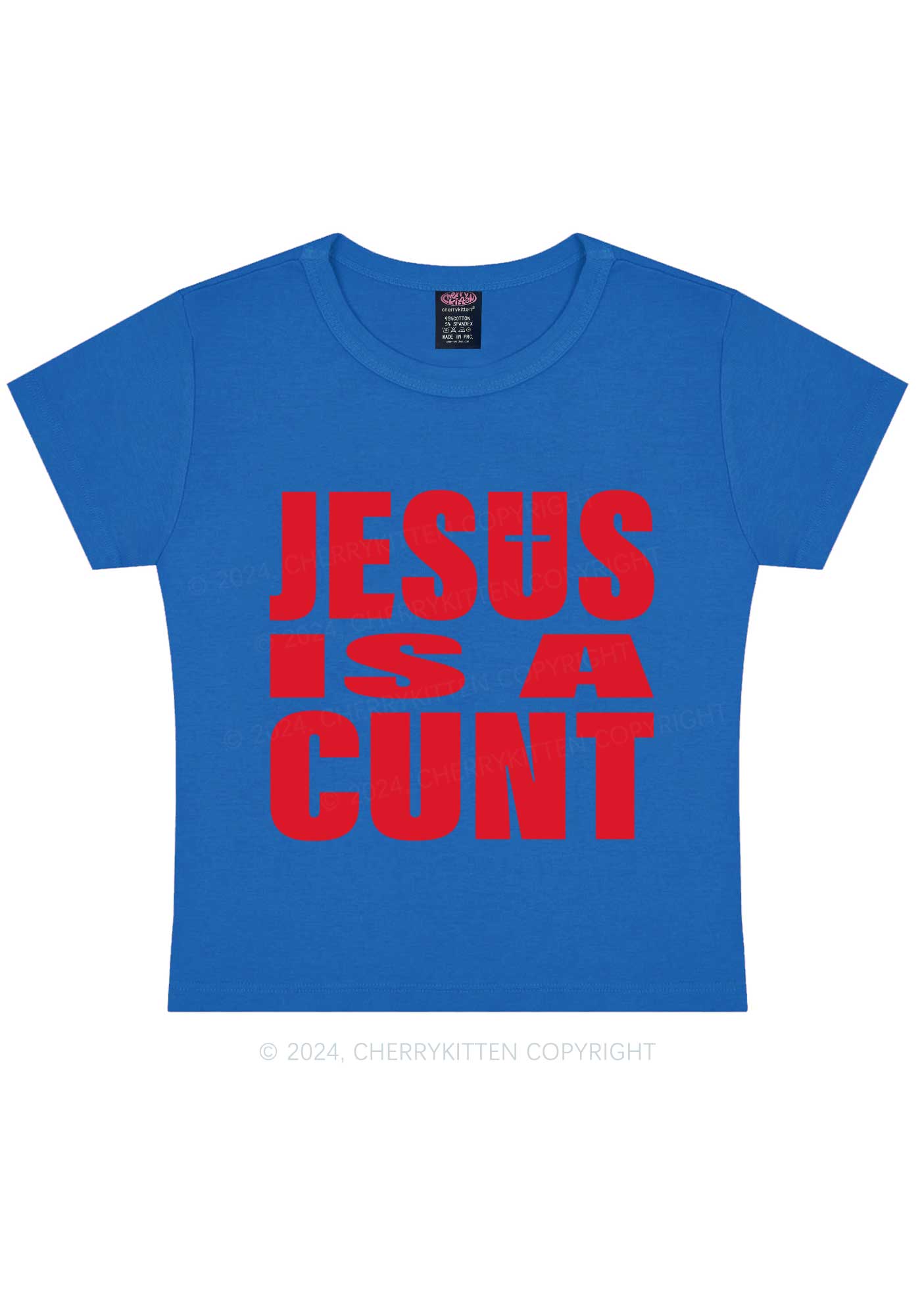 Jesus Is A Cxxt Y2K Baby Tee Cherrykitten