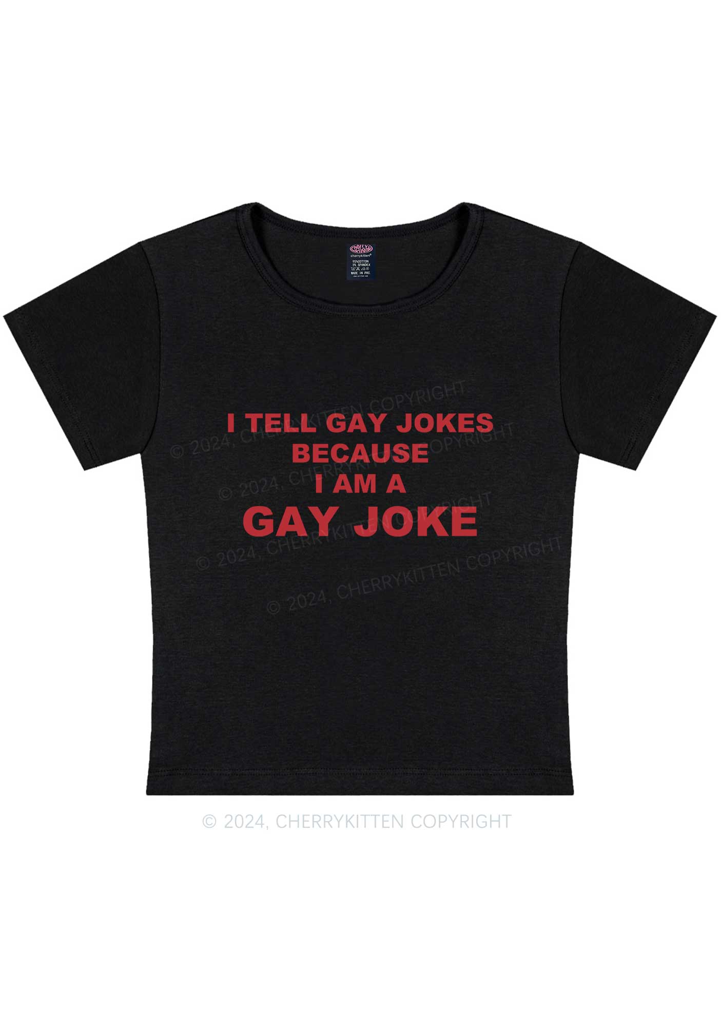 Gay Joke Y2K Baby Tee Cherrykitten