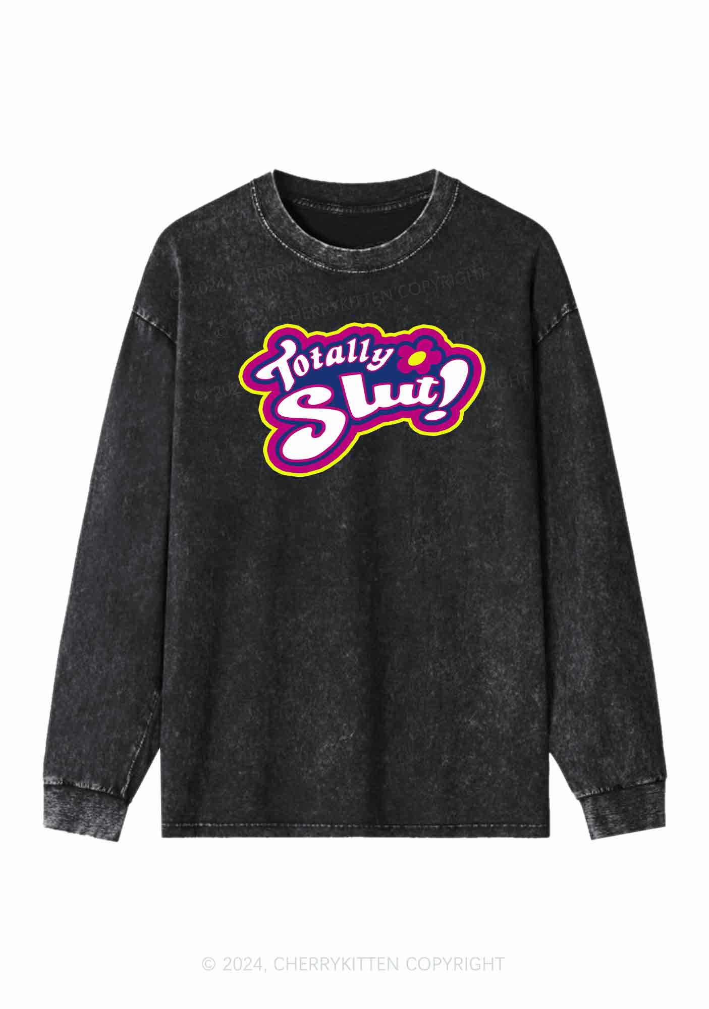 Totally Slxt Y2K Washed Long Sleeves Cherrykitten