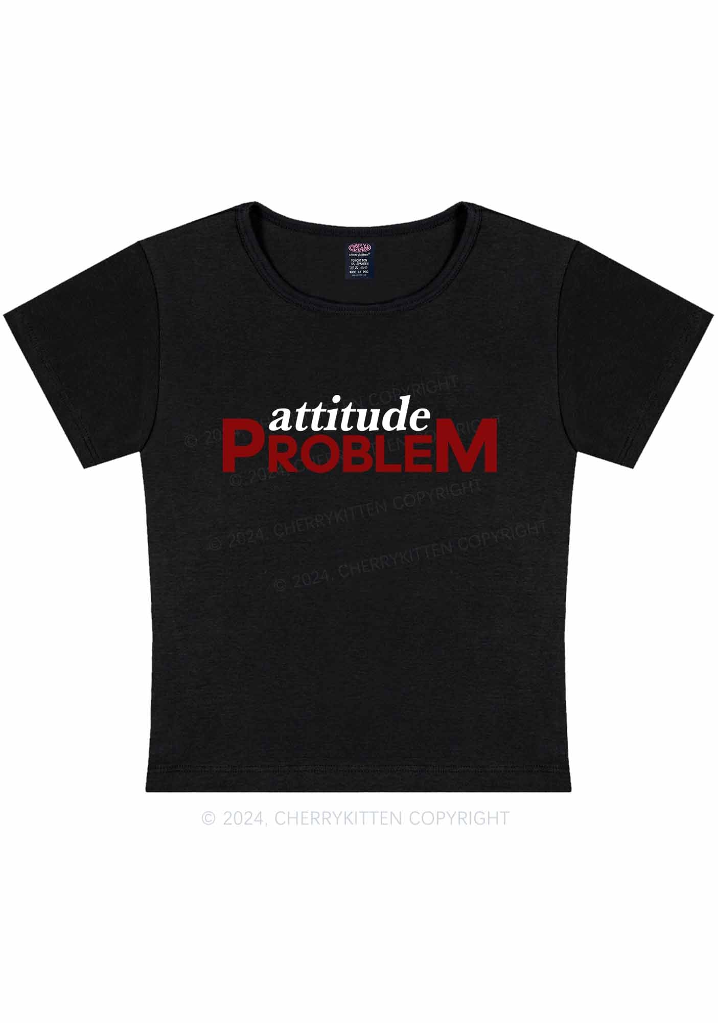 Big Attitude Problem Y2K Baby Tee Cherrykitten