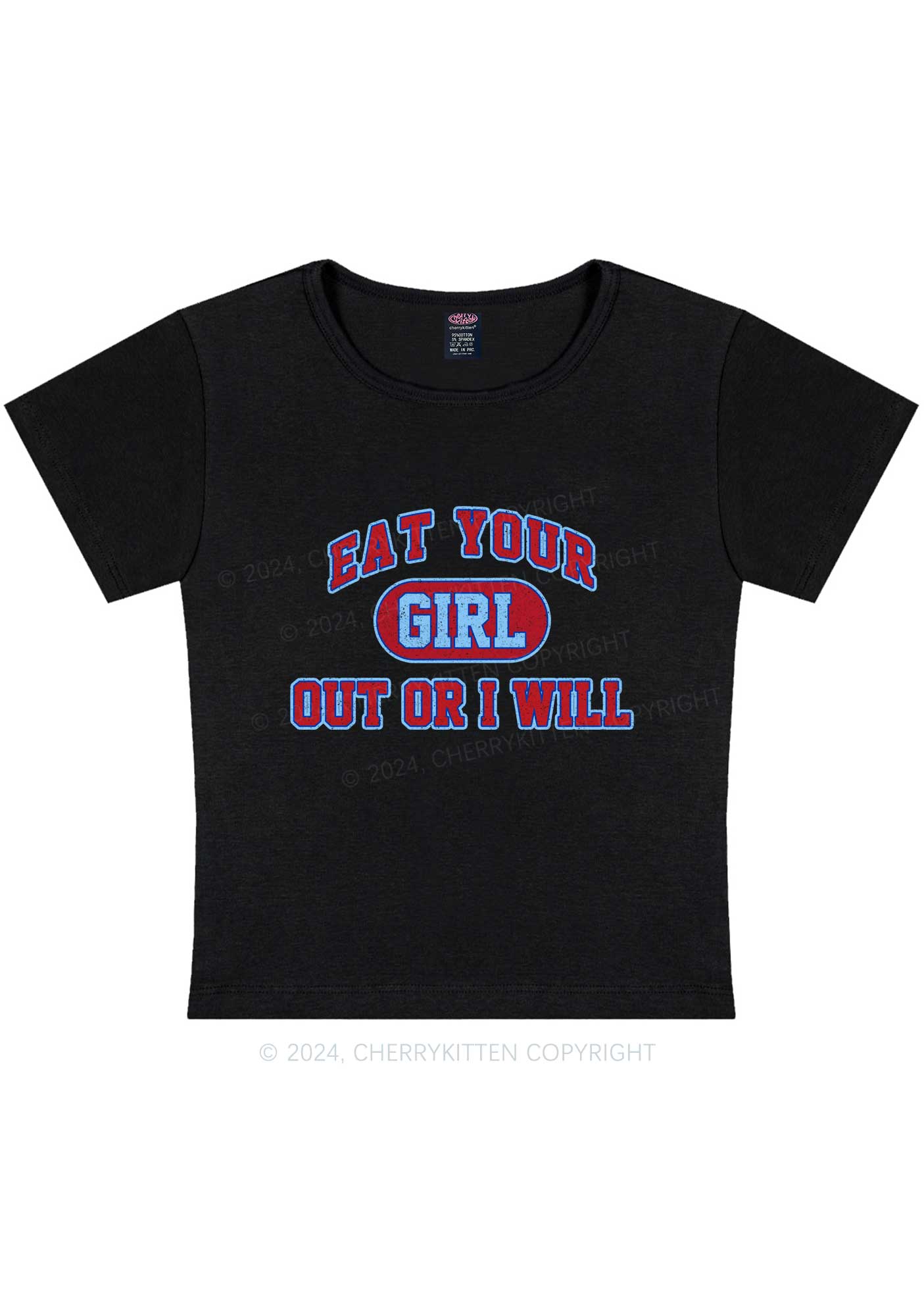 Curvy Eat Your Girl Y2K Baby Tee Cherrykitten