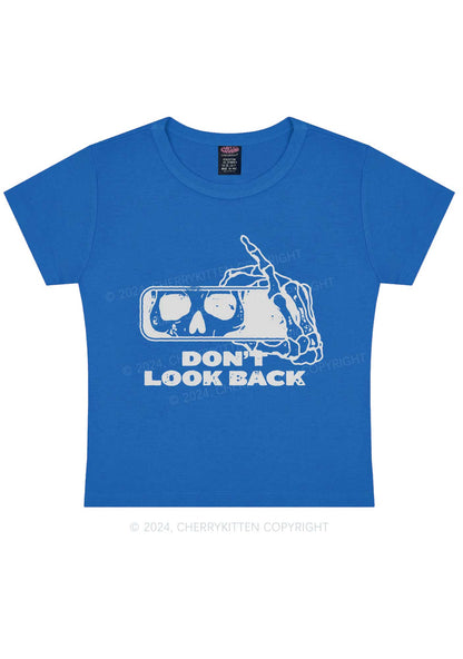 Halloween Don't Look Back Y2K Baby Tee Cherrykitten