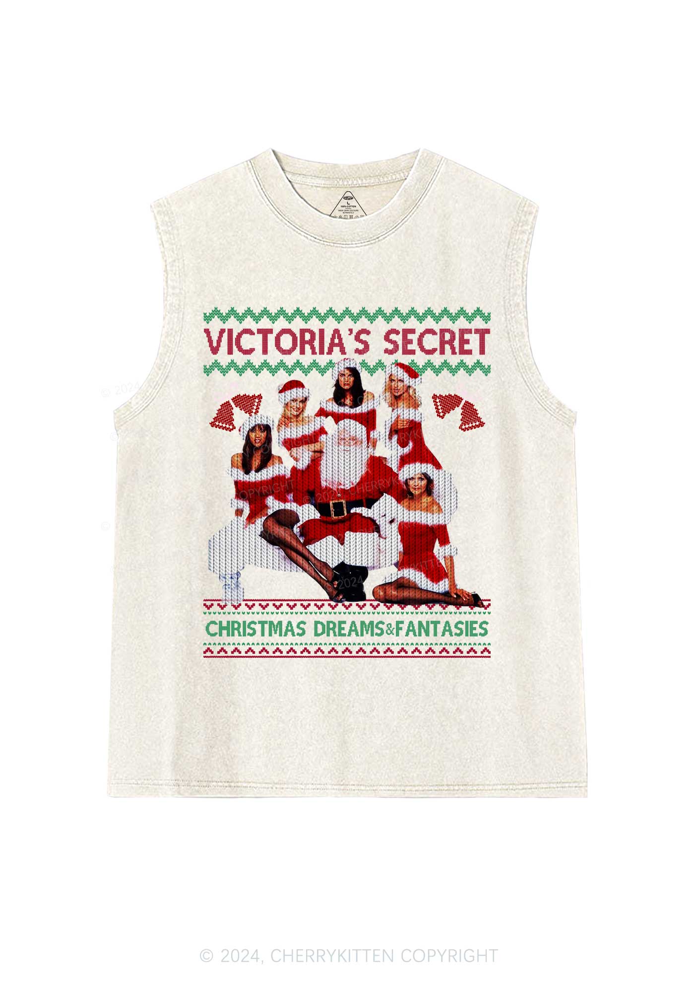 Christmas Dreams Fantasies Y2K Washed Tank Cherrykitten