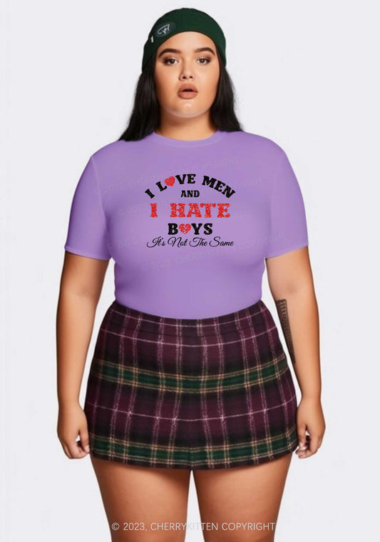 Curvy I Hate Boys Y2K Baby Tee Cherrykitten