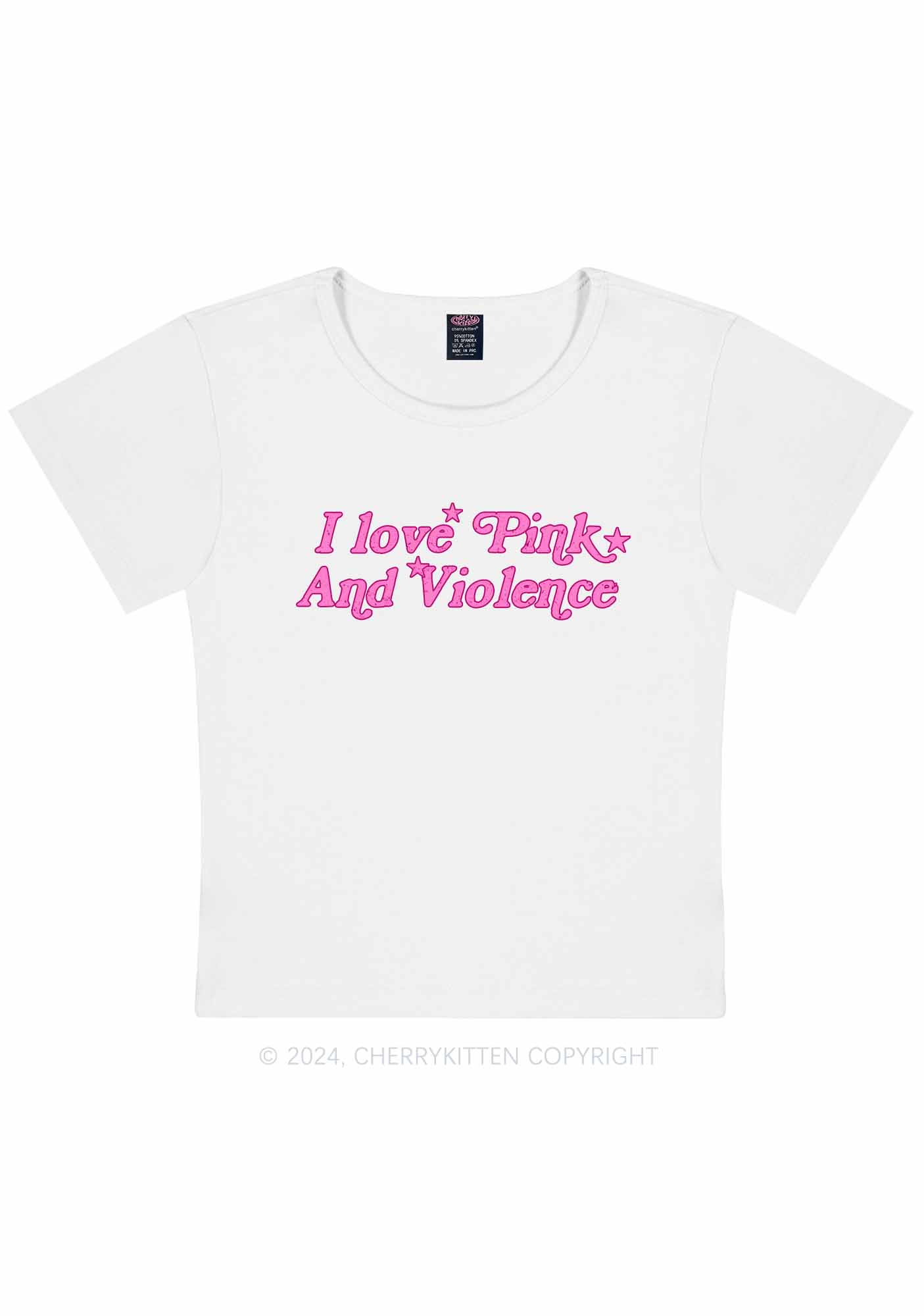 I Love Pink Y2K Baby Tee Cherrykitten