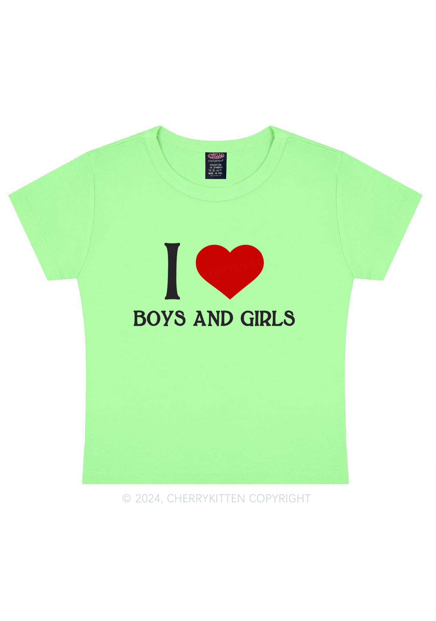 I Love Boys and Girls Y2K Baby Tee Cherrykitten