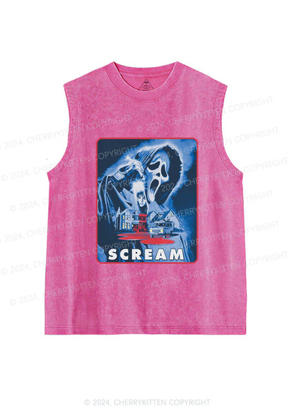 Scream Halloween Y2K Washed Tank Cherrykitten