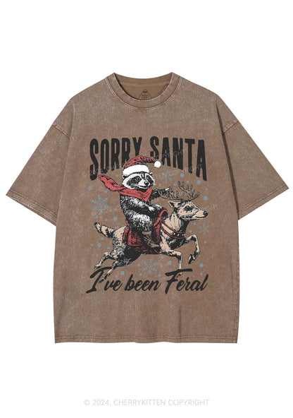 Christmas Sorry Santa Y2K Washed Tee Cherrykitten