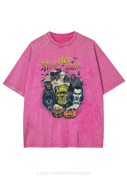 Halloween Monster Mash Y2K Washed Tee Cherrykitten