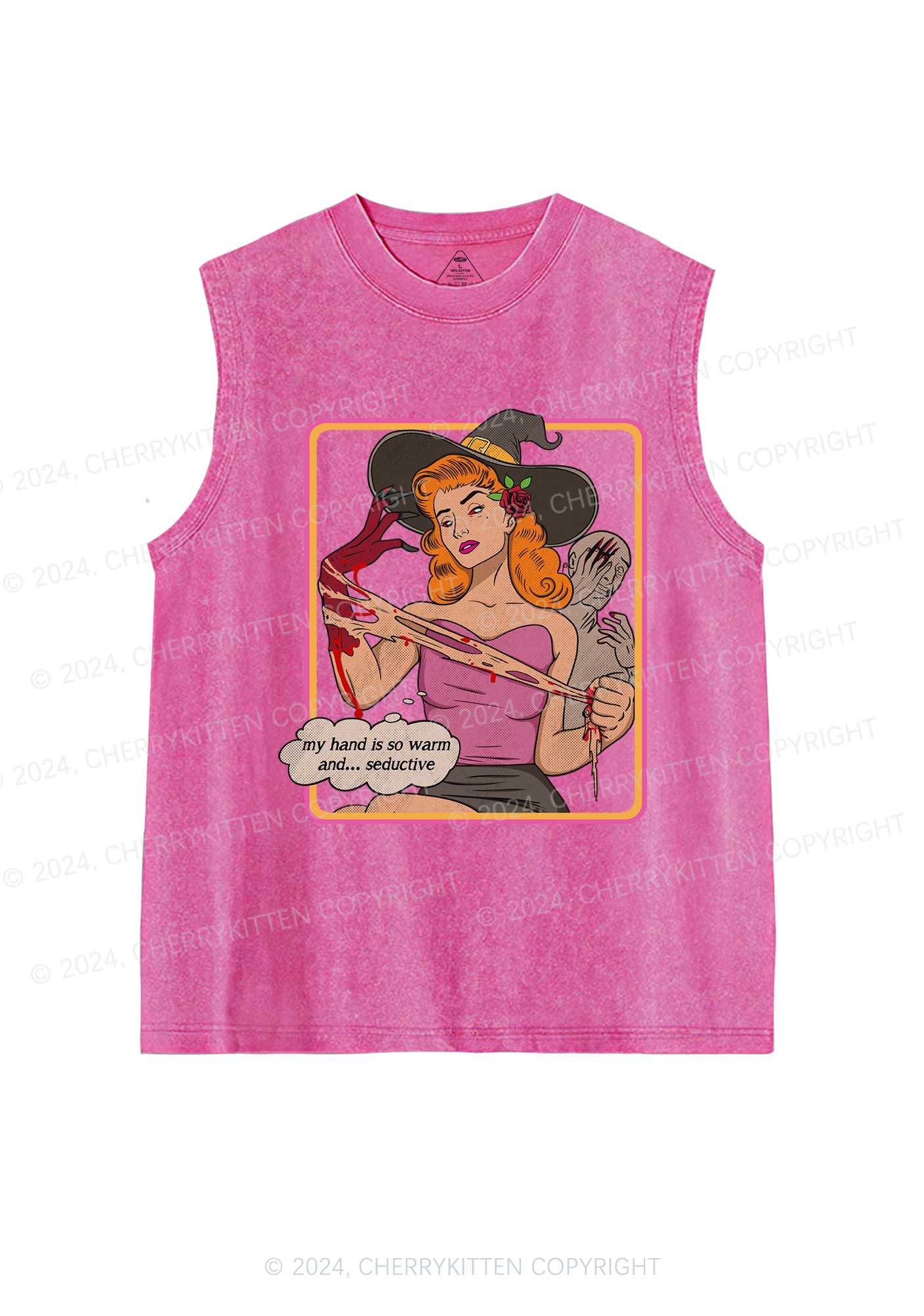 Halloween Seductive Hand Y2K Washed Tank Cherrykitten