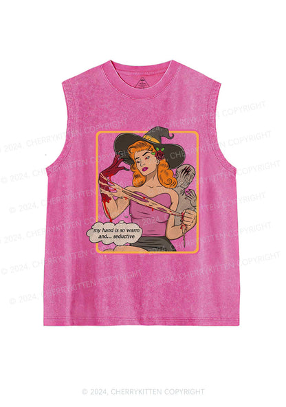 Halloween Seductive Hand Y2K Washed Tank Cherrykitten