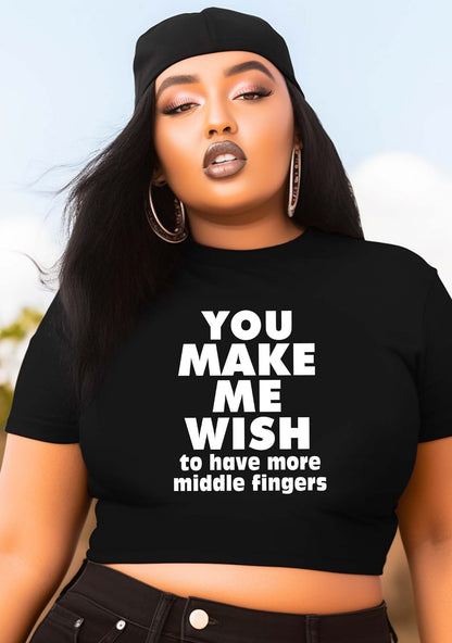 Curvy Have More Middle Fingers Y2K Baby Tee Cherrykitten