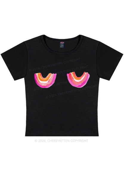 Curvy Lesbian Bxxb Y2K Baby Tee Cherrykitten