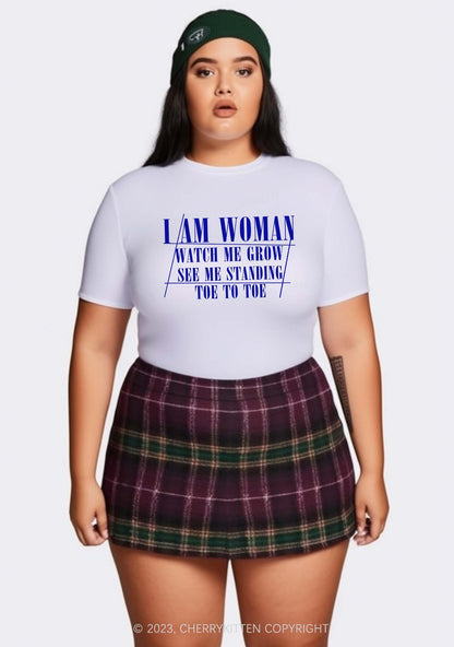 Curvy I Am Woman Y2K Baby Tee Cherrykitten