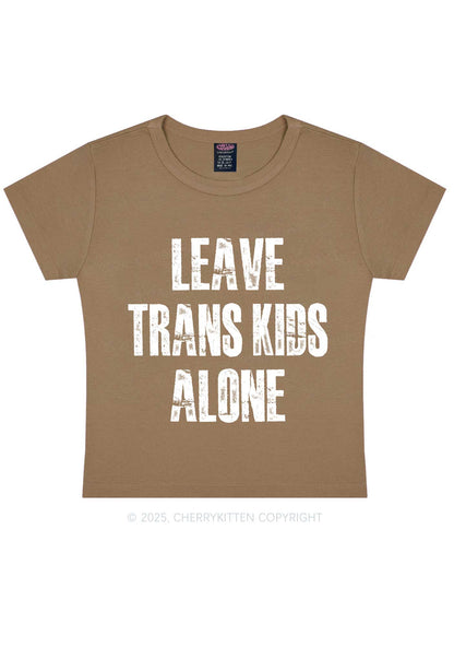 Leave Trans Kids Alone Y2K Baby Tee Cherrykitten