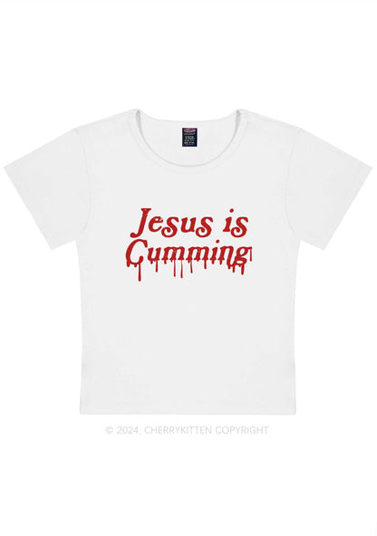 Jesus Is Cumming Y2K Baby Tee Cherrykitten