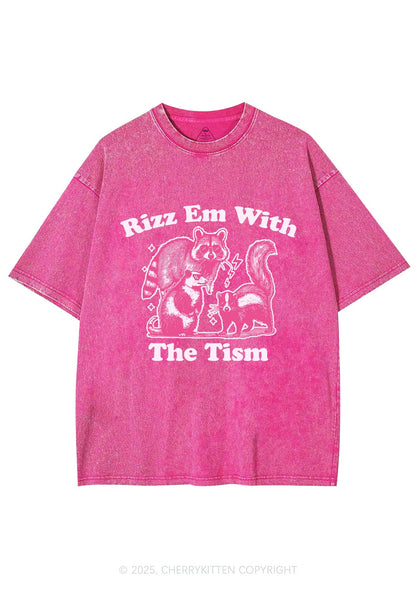 Rizz Em The Tism Y2K Washed Tee Cherrykitten