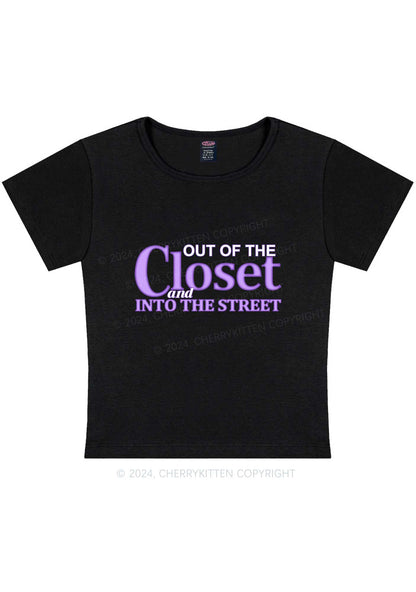 Out Of The Closet Y2K Baby Tee Cherrykitten