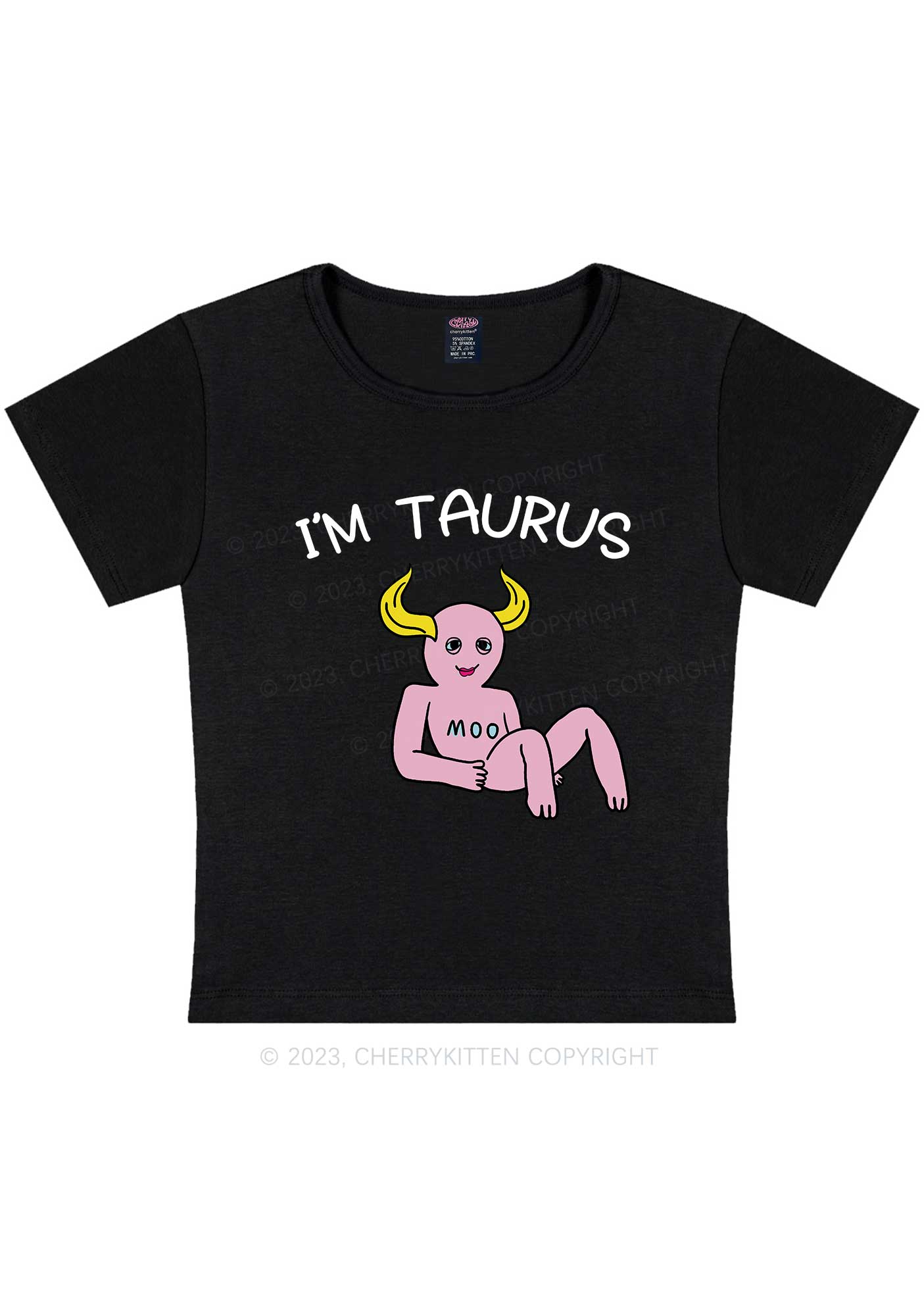 Curvy I'm Taurus Y2K Baby Tee Cherrykitten