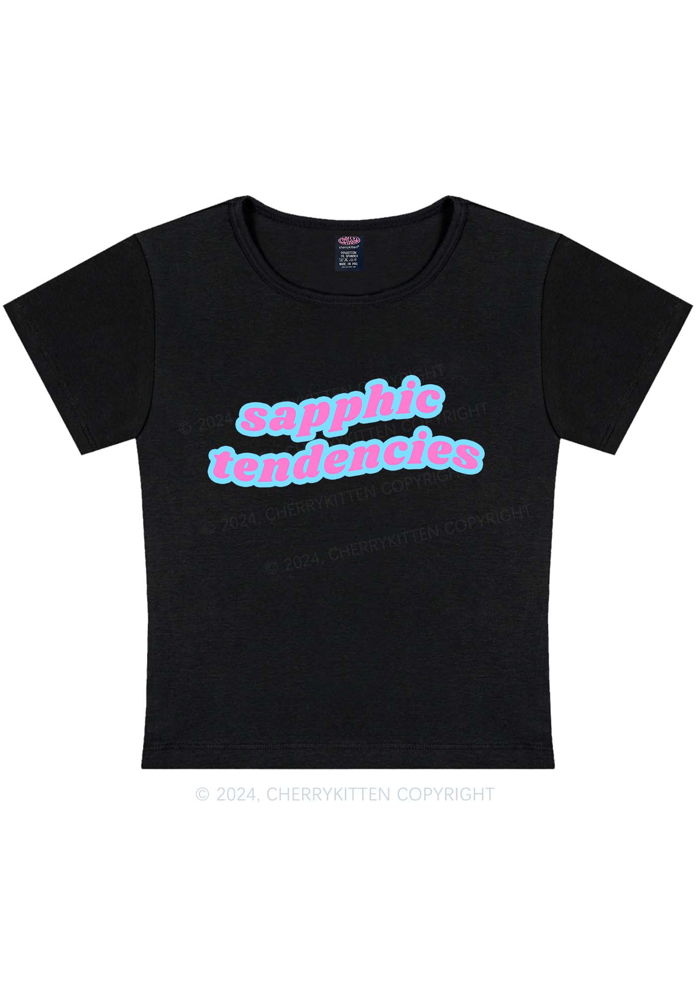 Curvy Sapphic Tendencies Y2K Baby Tee Cherrykitten