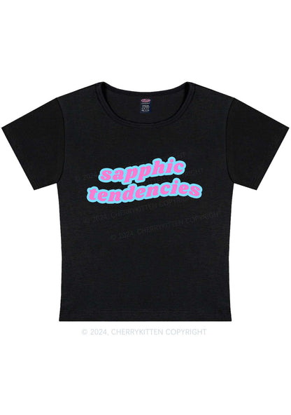 Curvy Sapphic Tendencies Y2K Baby Tee Cherrykitten