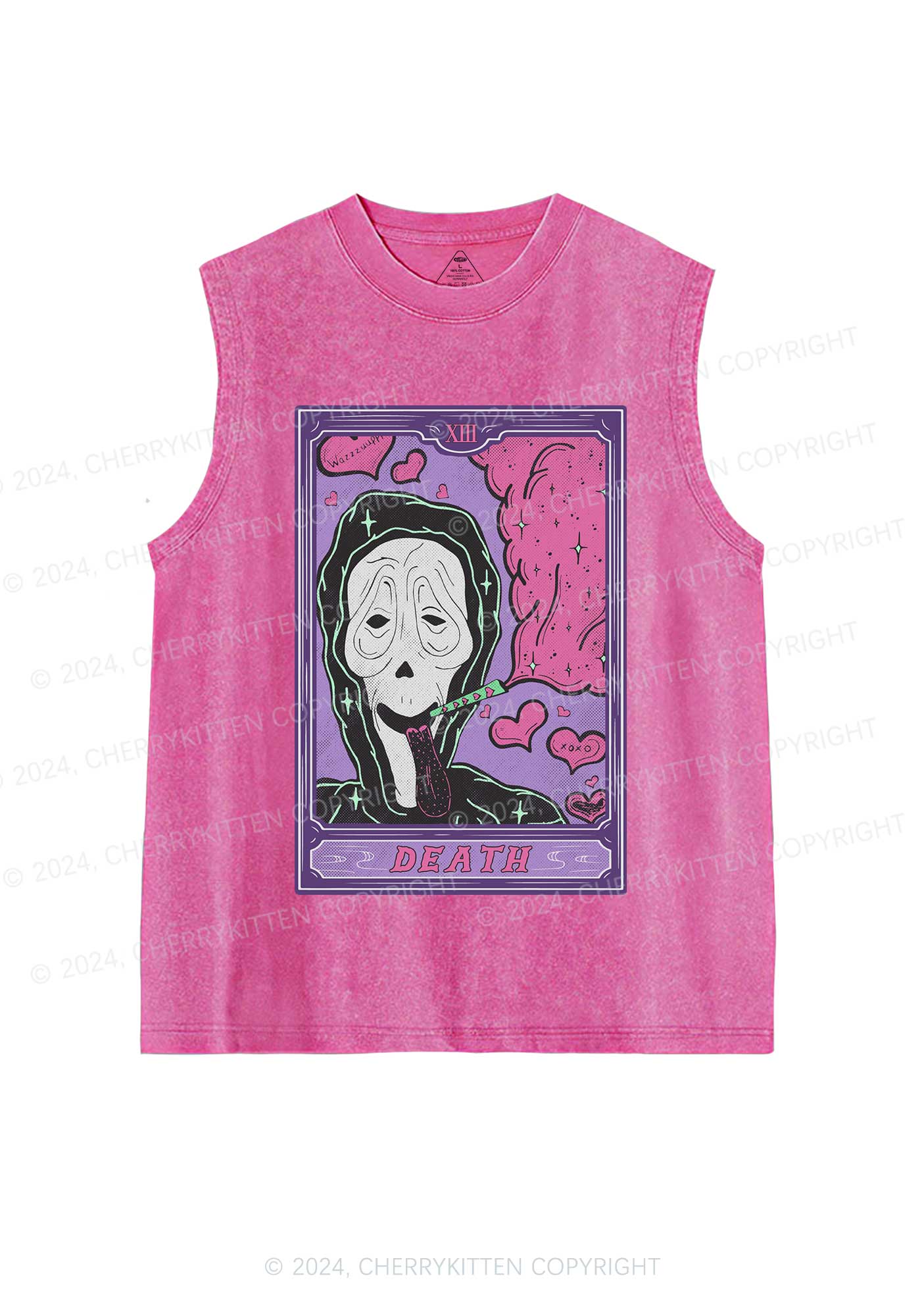 Halloween Death Smoking Y2K Washed Tank Cherrykitten