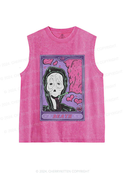 Halloween Death Smoking Y2K Washed Tank Cherrykitten