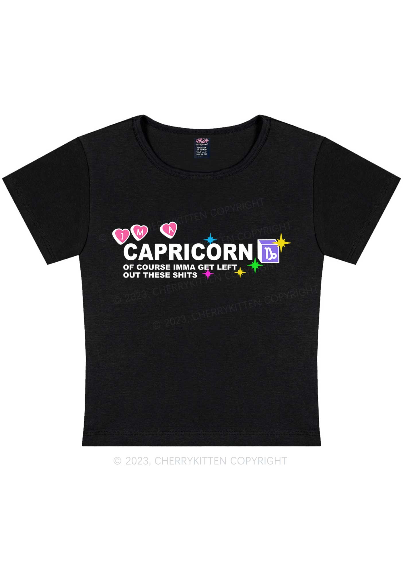 Curvy I'm A Capricorn Y2K Baby Tee Cherrykitten