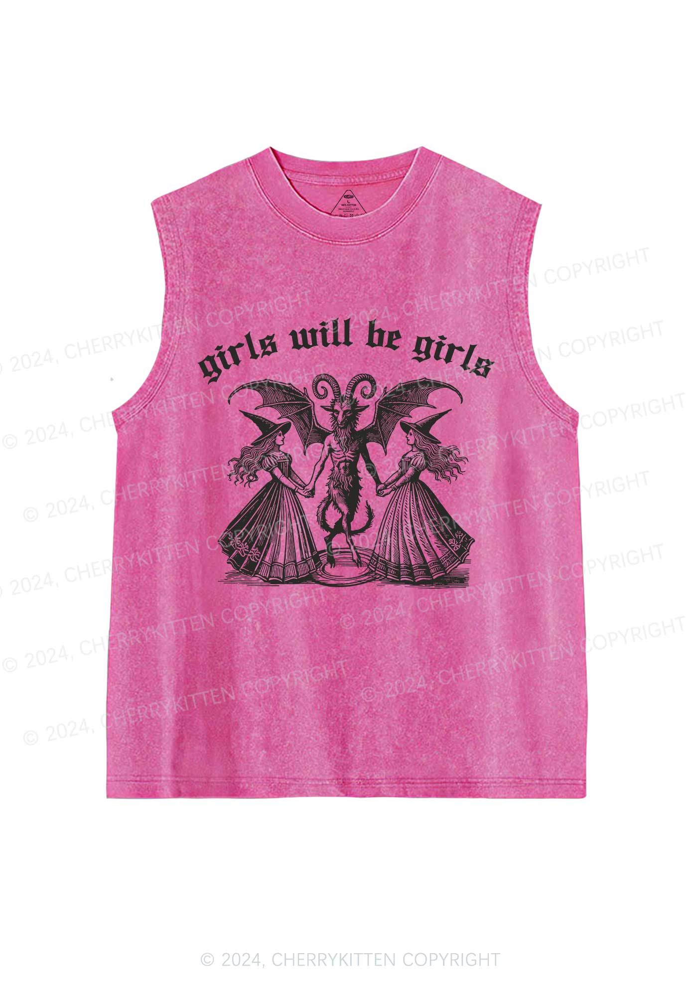 Halloween Girls Witch Y2K Washed Tank Cherrykitten