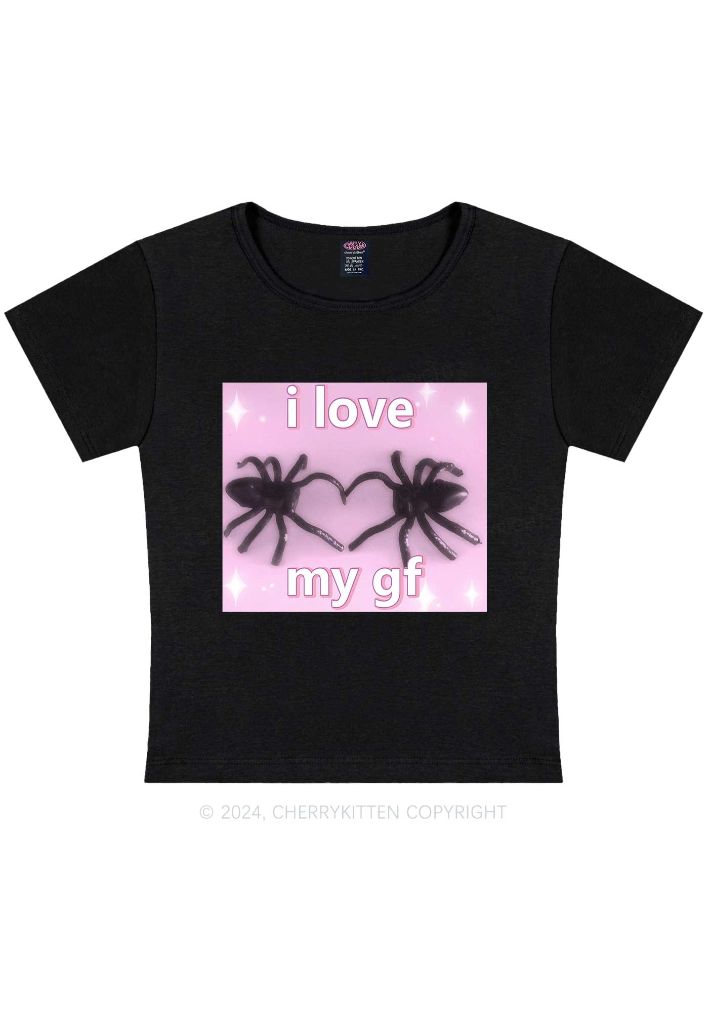 Love My Spider BF Y2K Valentine's Day Baby Tee Cherrykitten