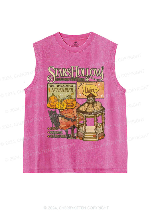 Halloween Stars Hollow Y2K Washed Tank Cherrykitten