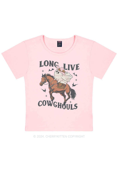 Halloween Long Live Cowghouls Y2K Baby Tee Cherrykitten