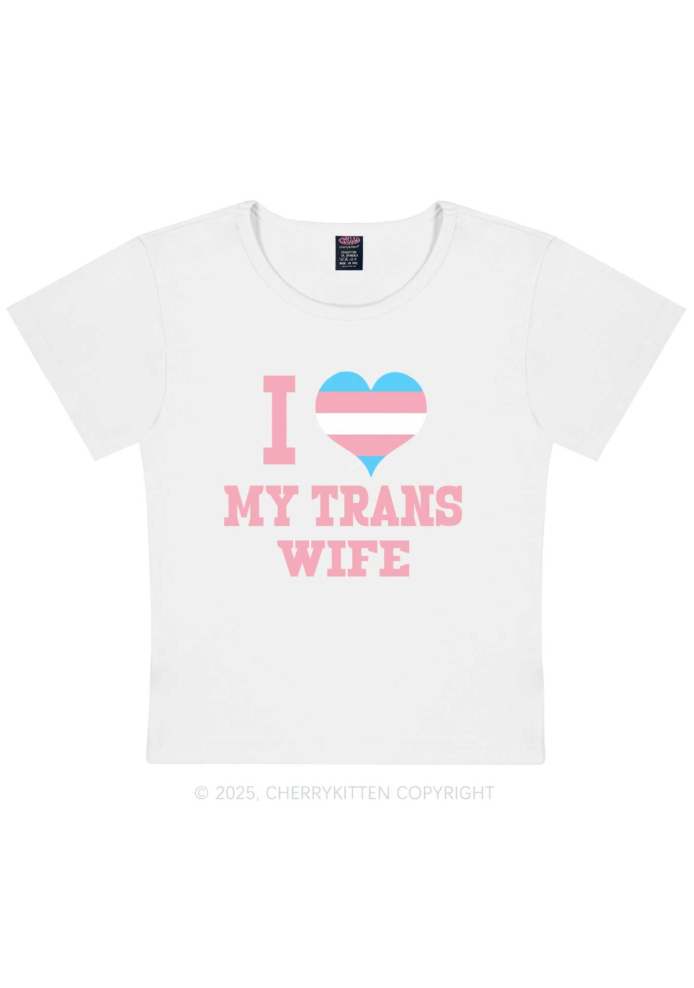 I Love My Trans Wife Y2K Baby Tee Cherrykitten