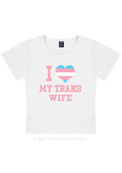 I Love My Trans Wife Y2K Baby Tee Cherrykitten