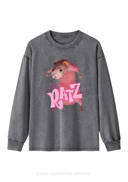 Pink Ratz Y2K Washed Long Sleeves Cherrykitten