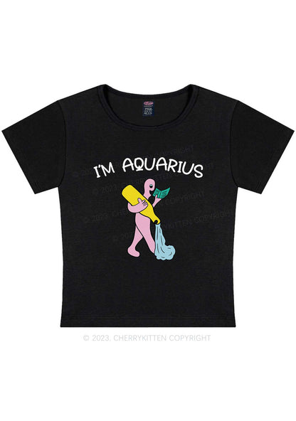 Curvy I'm Aquarius Y2K Baby Tee Cherrykitten