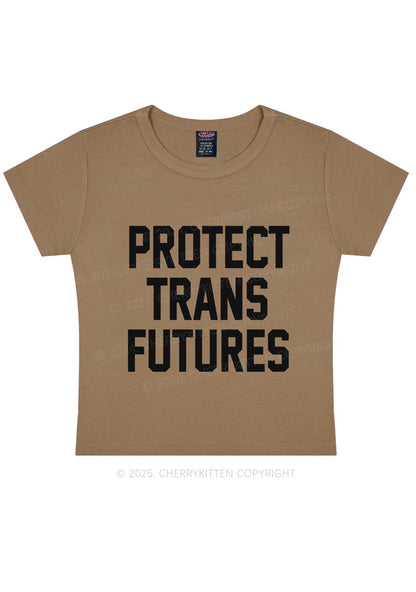 Protect Trans Futures Y2K Baby Tee Cherrykitten