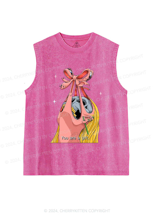 Halloween Skull Gift Y2K Washed Tank Cherrykitten