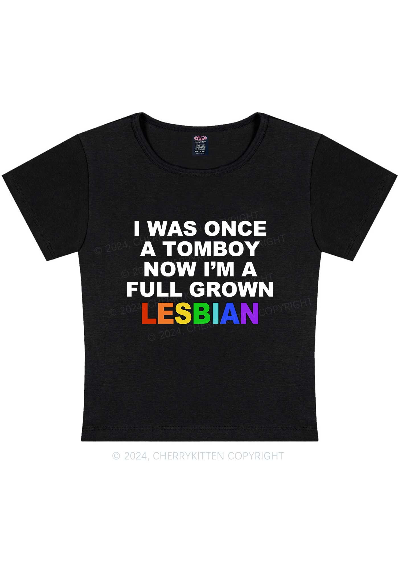 Curvy A Full Grown Lesbian Y2K Baby Tee Cherrykitten